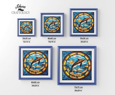 Stained Glass Whale - Premium Diamond Painting Kit