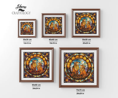 Stained Glass Wolves - Premium Diamond Painting Kit