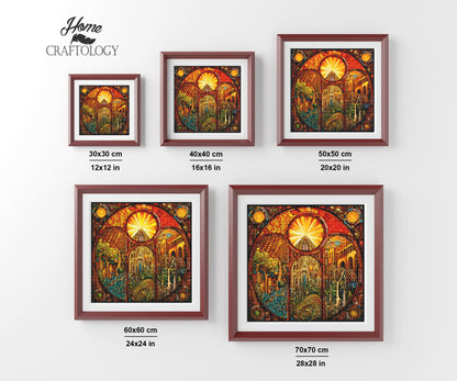 Stained Glass City - Exclusive Premium Diamond Painting Kit