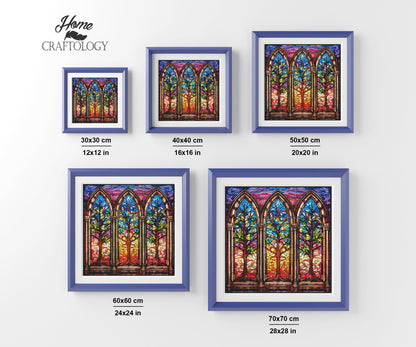 Stained Glass Trees - Exclusive Premium Diamond Painting Kit