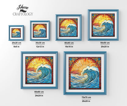 Stained Glass Waves - Exclusive Premium Diamond Painting Kit