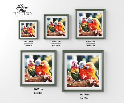 3 Rainbow Lorikeets - Exclusive Premium Diamond Painting Kit