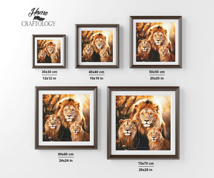 Lion Family - Exclusive Premium Diamond Painting Kit