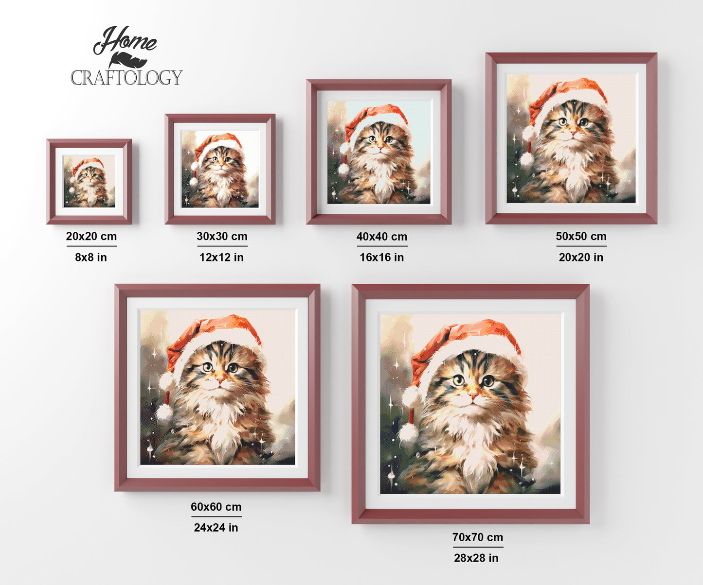 Cat in a Santa Hat - Exclusive Premium Diamond Painting Kit