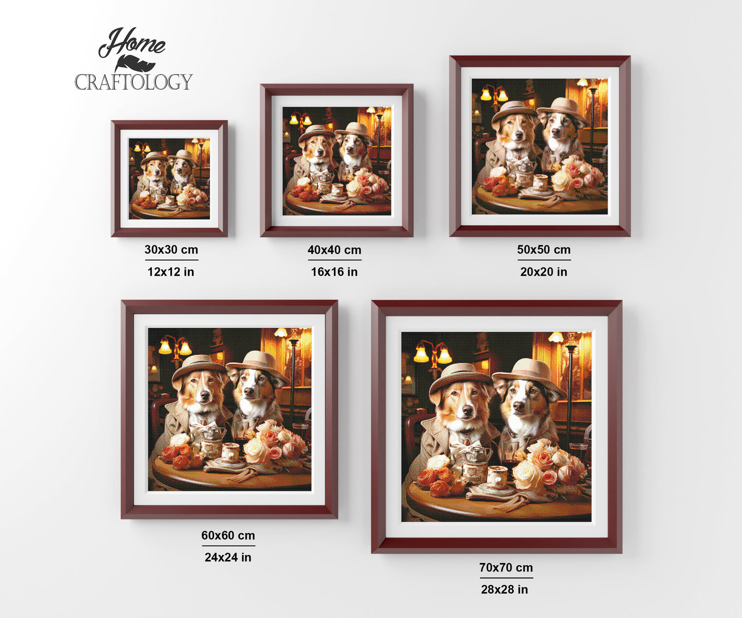 Dogs on a Date - Exclusive Premium Diamond Painting Kit