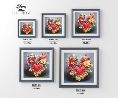 Heart Flower - Premium Diamond Painting Kit