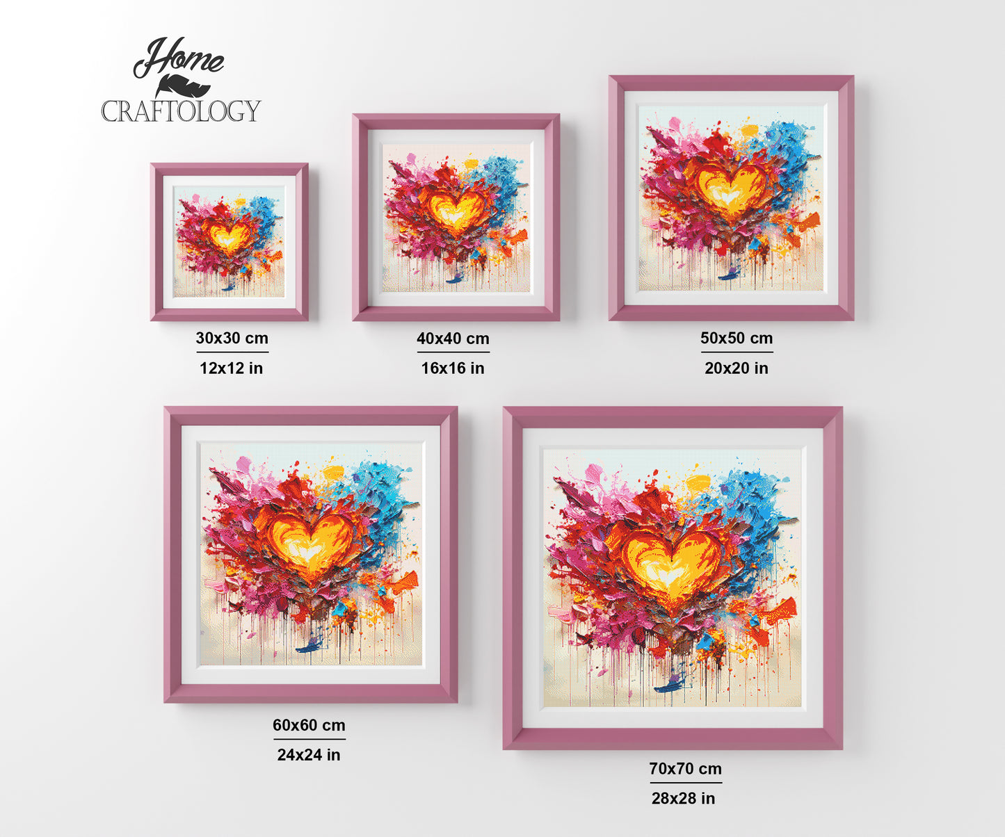 Heart with Splash of Paint - Exclusive Premium Diamond Painting Kit