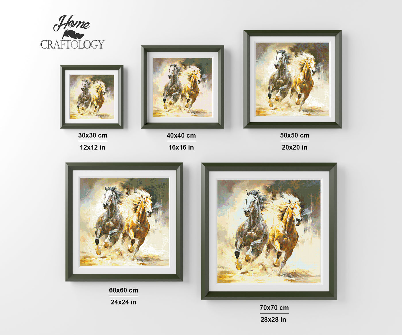 2 Horses Running  - Premium Diamond Painting Kit