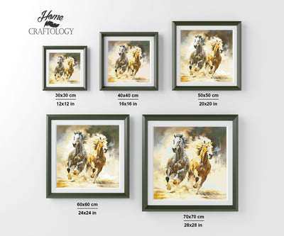 New! 2 Horses Running  - Premium Diamond Painting Kit
