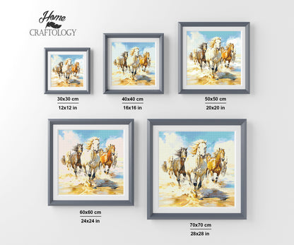 7 Horses Running  - Exclusive Premium Diamond Painting Kit