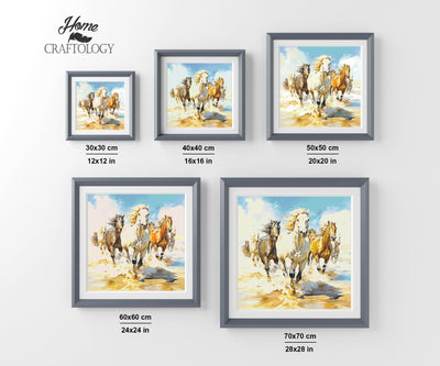 New! 7 Horses Running  - Premium Diamond Painting Kit