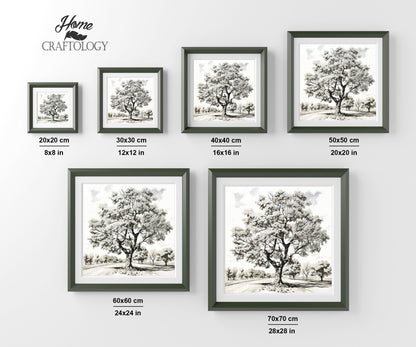 Black and White Tree - Exclusive Premium Diamond Painting Kit