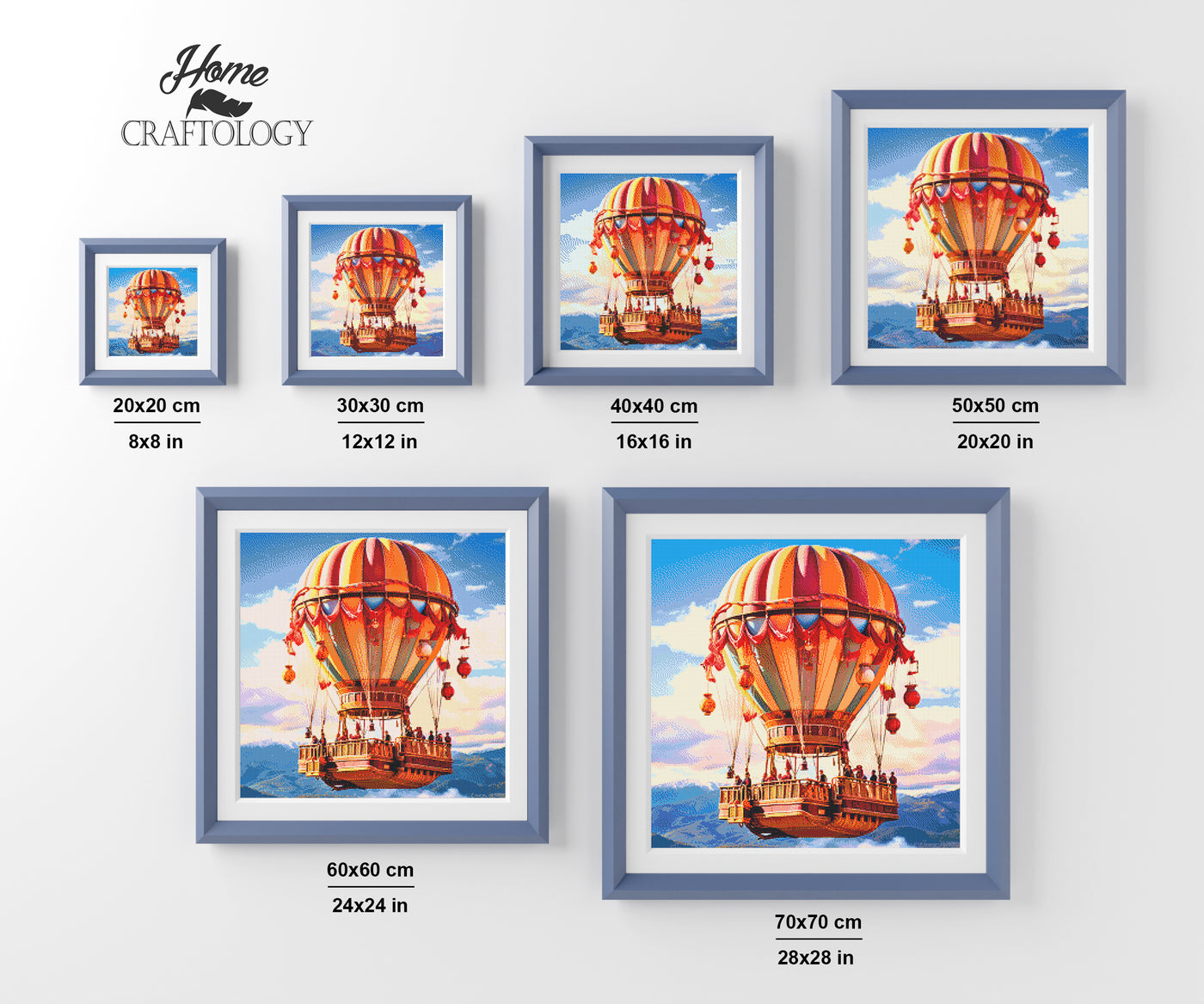 New! Big Hot Air Balloon - Premium Diamond Painting Kit