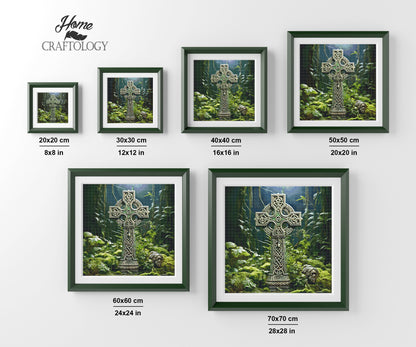 Irish Cross in the Forest - Exclusive Premium Diamond Painting Kit