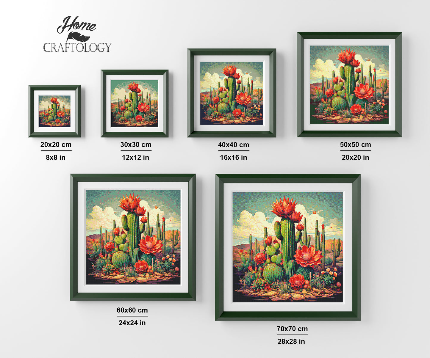 Cactus with Flowers - Exclusive Premium Diamond Painting Kit