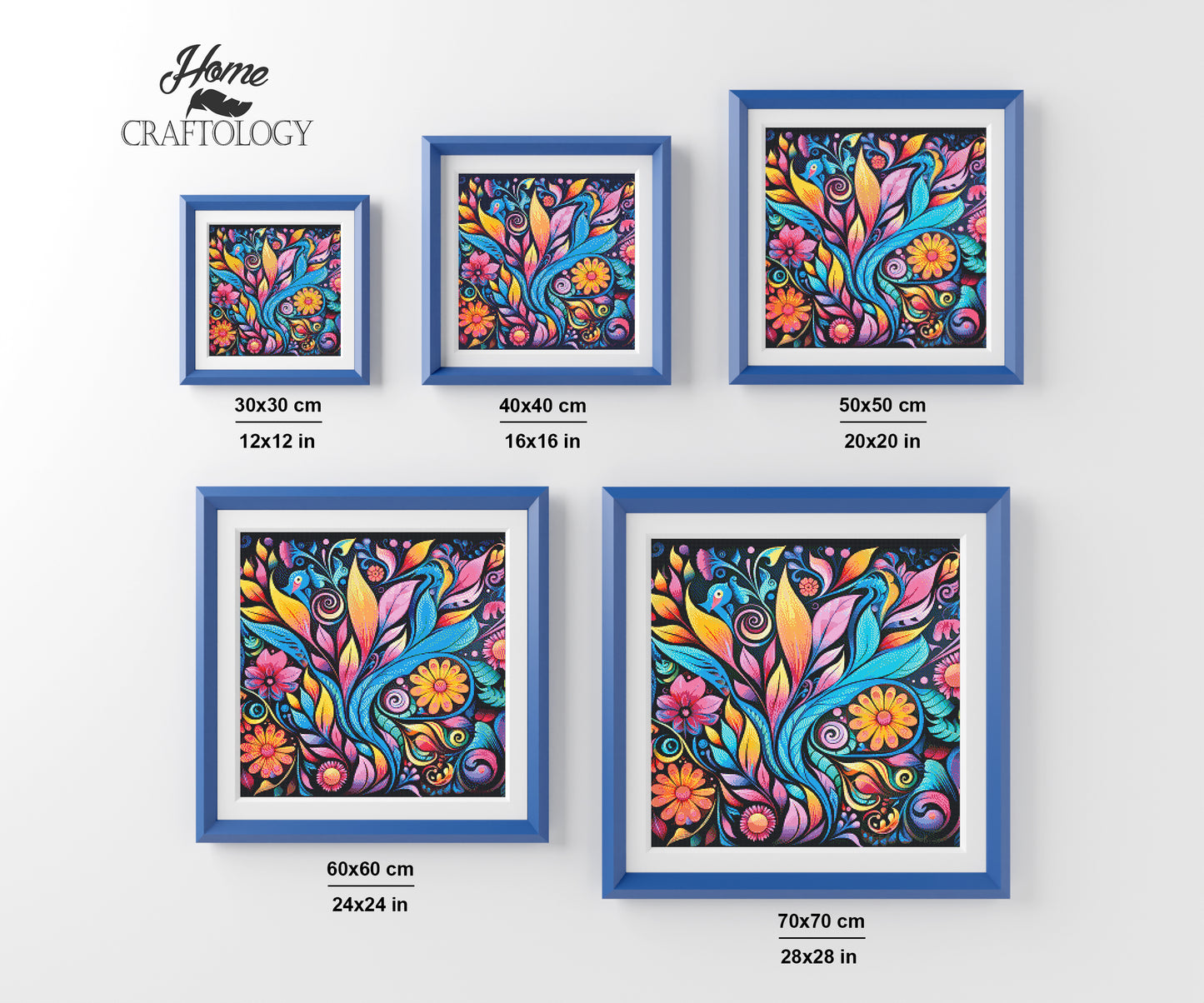 Colorful Leaves and Flowers - Exclusive Premium Diamond Painting Kit