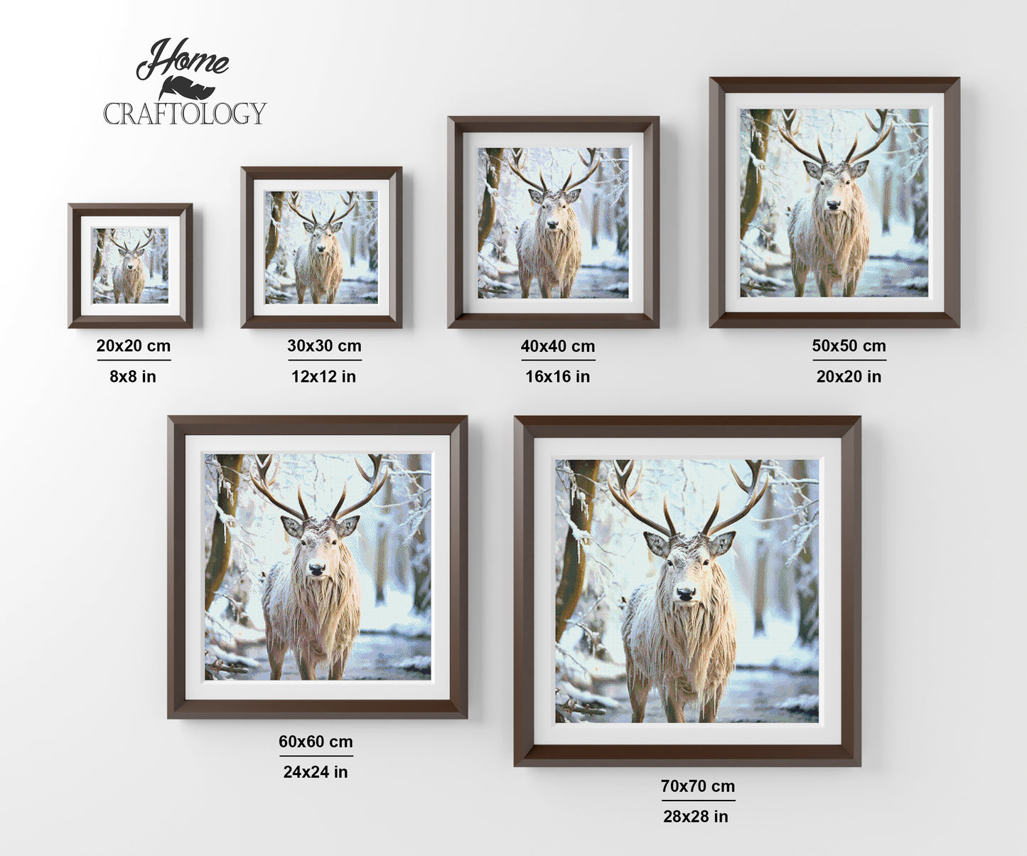 Reindeer in Snow - Exclusive Premium Diamond Painting Kit