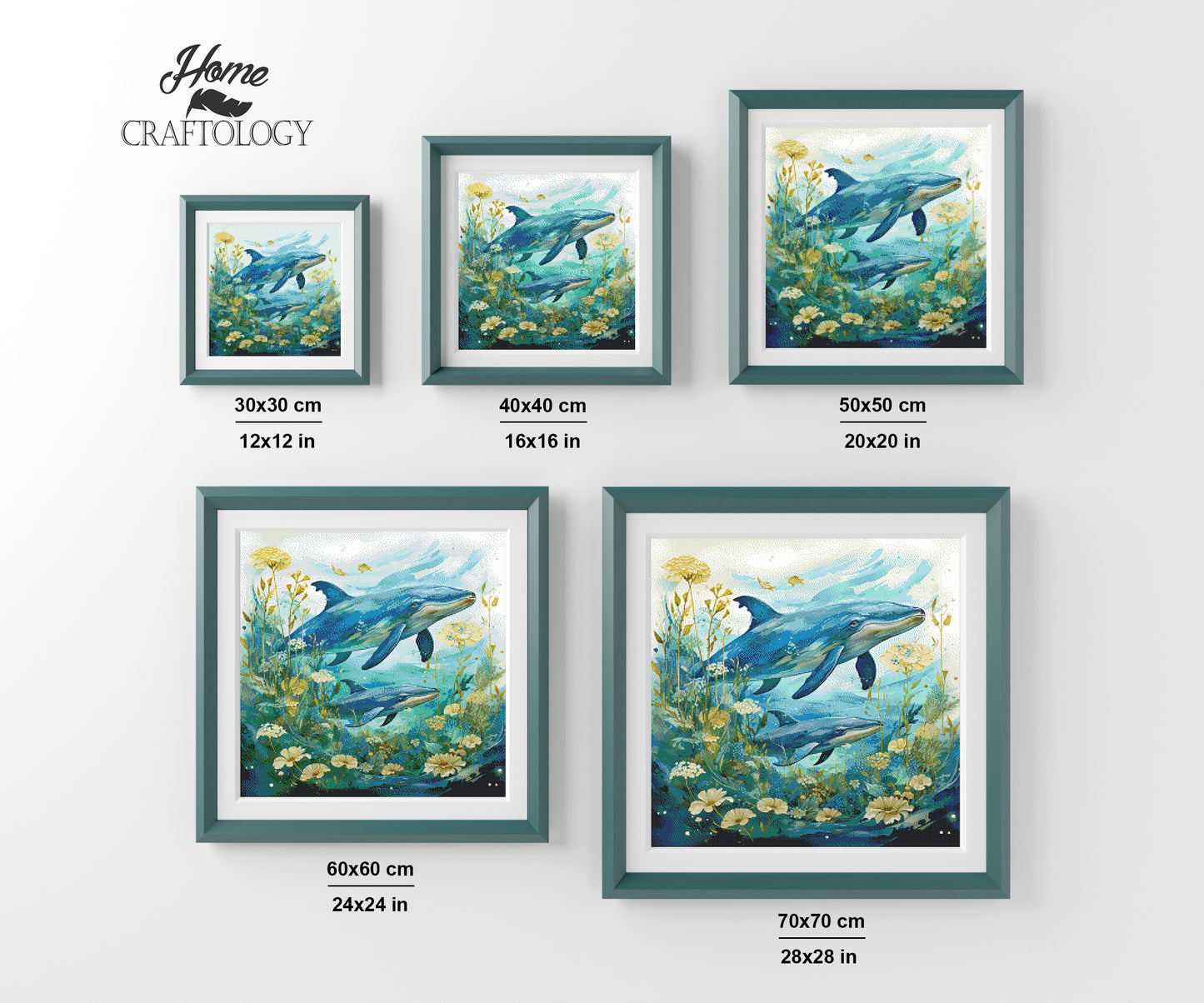 Blue Whales - Exclusive Premium Diamond Painting Kit