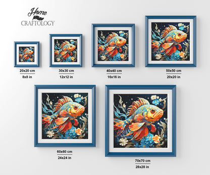 New! Fish and Flowers - Exclusive Premium Diamond Painting Kit