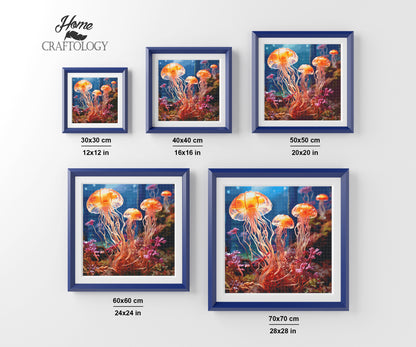 Jellyfish in the Ocean - Exclusive Premium Diamond Painting Kit