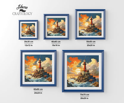 New! Lighthouse Sunset - Exclusive Premium Diamond Painting Kit