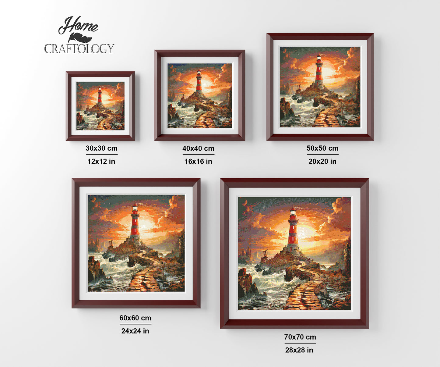 New! Orange and Blue Lighthouse - Exclusive Premium Diamond Painting Kit