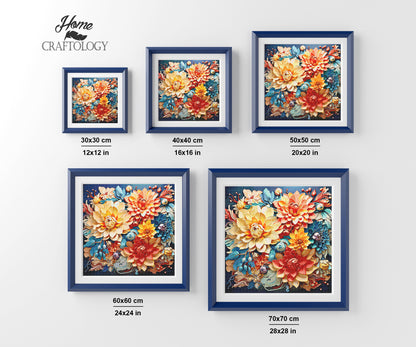 Blooming Flowers - Exclusive Premium Diamond Painting Kit