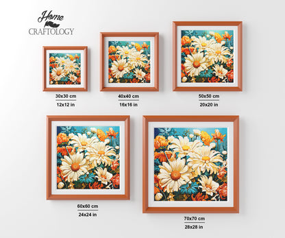 White Daisy - Exclusive Premium Diamond Painting Kit