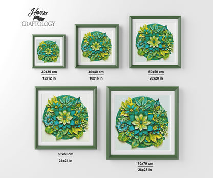 New! Green Flower Mandala - Exclusive Premium Diamond Painting Kit