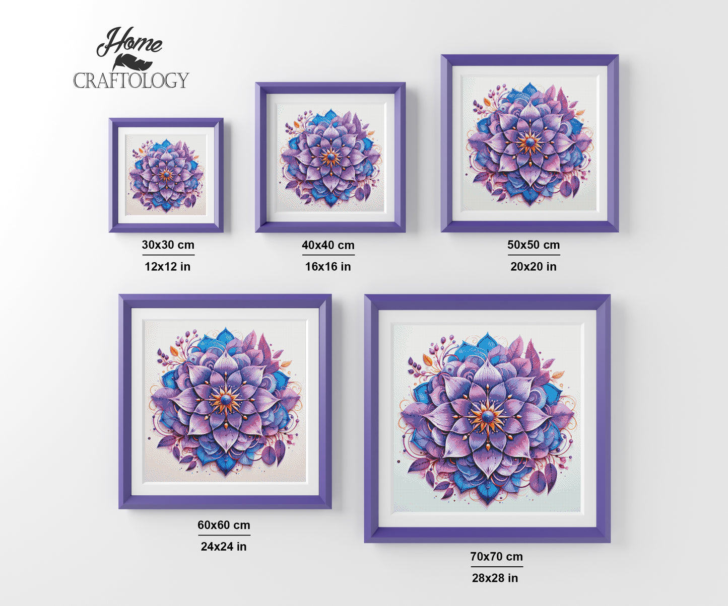 Purple Flower Mandala - Exclusive Premium Diamond Painting Kit