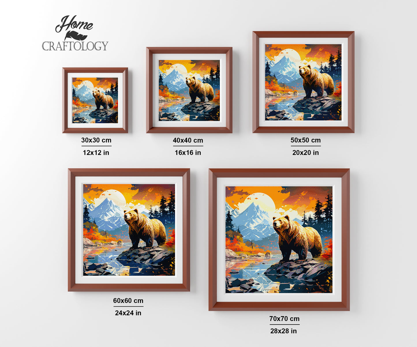 Bear During Sunset - Exclusive Premium Diamond Painting Kit