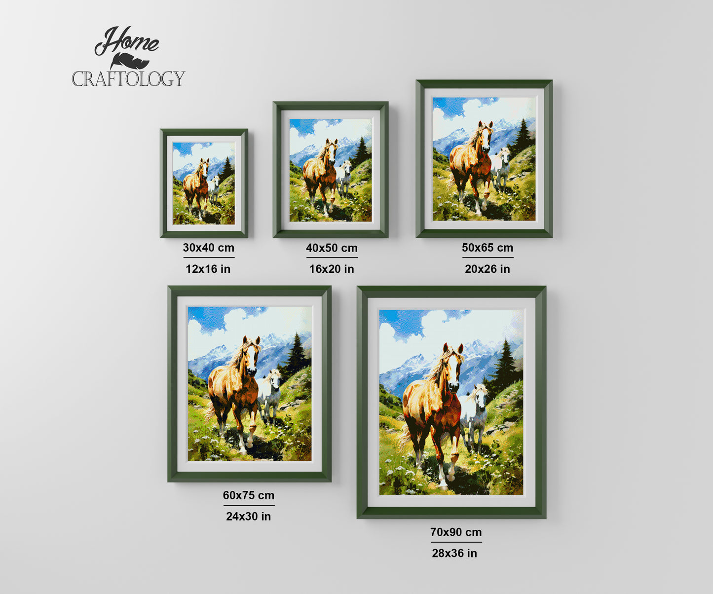 New! Brown and White Horse - Exclusive Premium Diamond Painting Kit