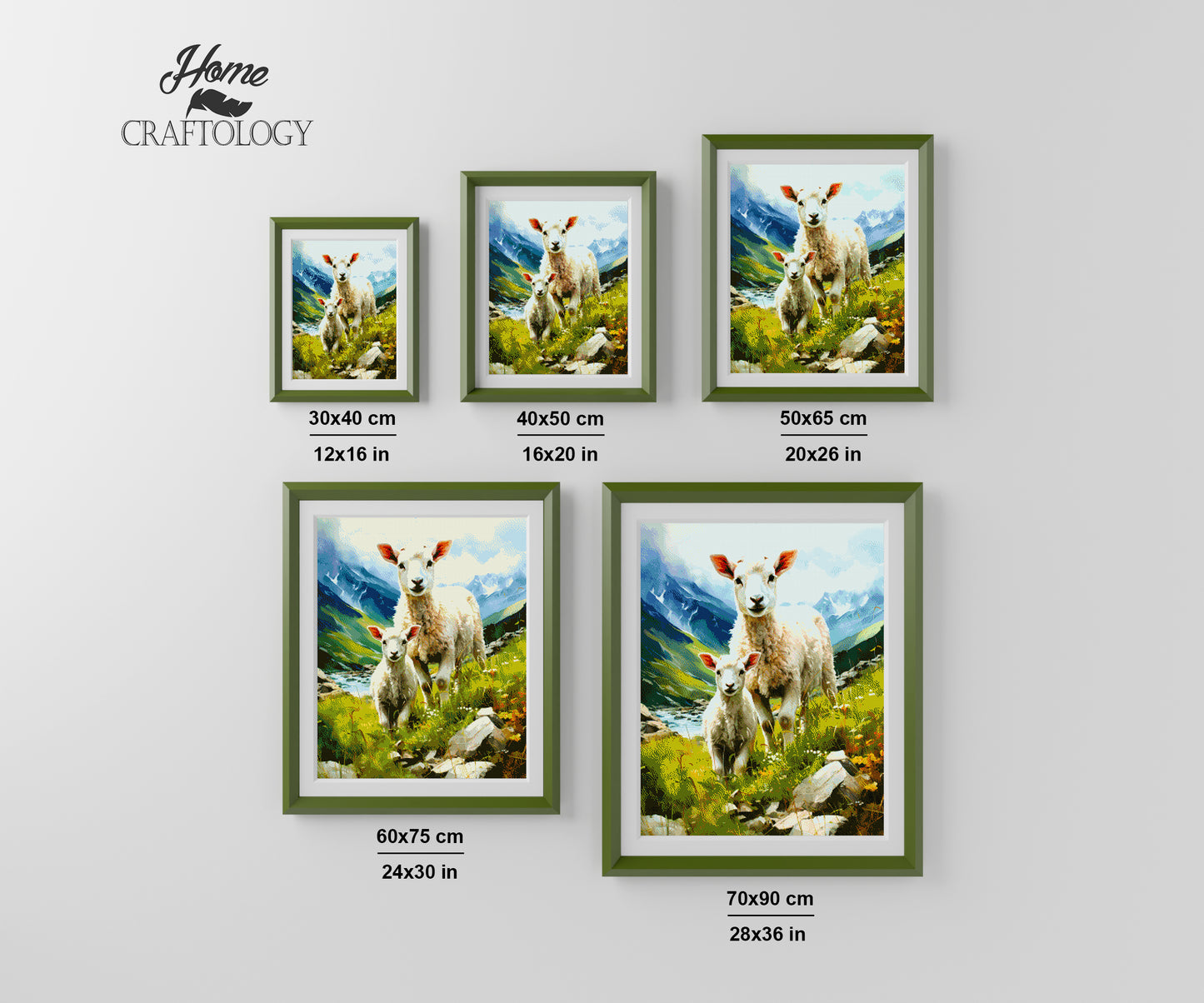 Mother and Baby Sheep - Exclusive Premium Diamond Painting Kit