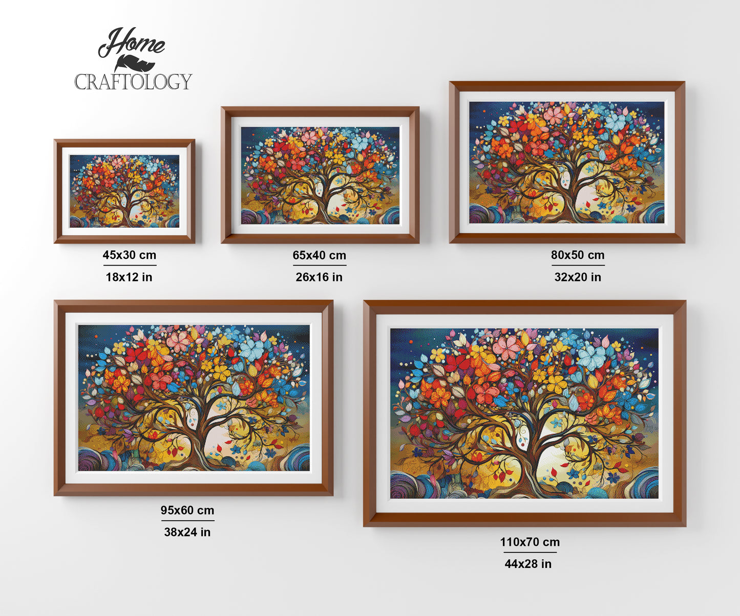 New! Colorful Leaves and Flowers - Exclusive Premium Diamond Painting Kit