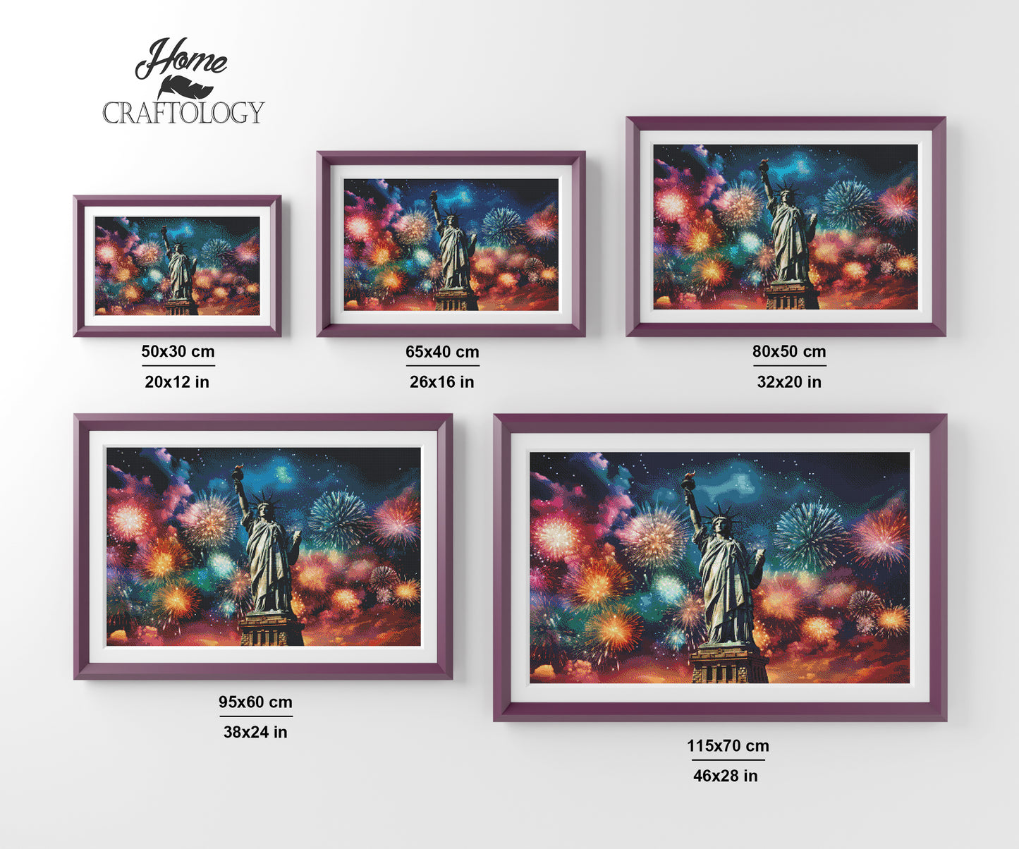 New! Statue of Liberty Fireworks - Exclusive Premium Diamond Painting Kit