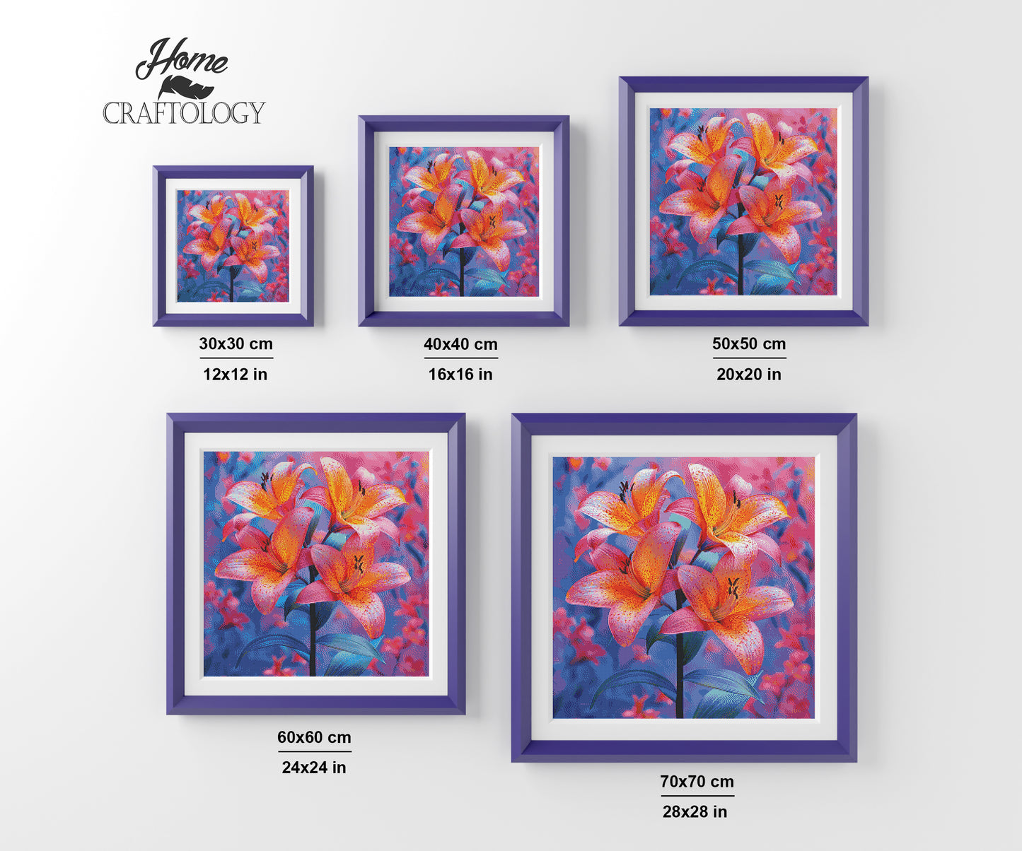 New! Pink Lillies - Exclusive Premium Diamond Painting Kit