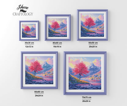 New! Single Pink Tree - Exclusive Premium Diamond Painting Kit