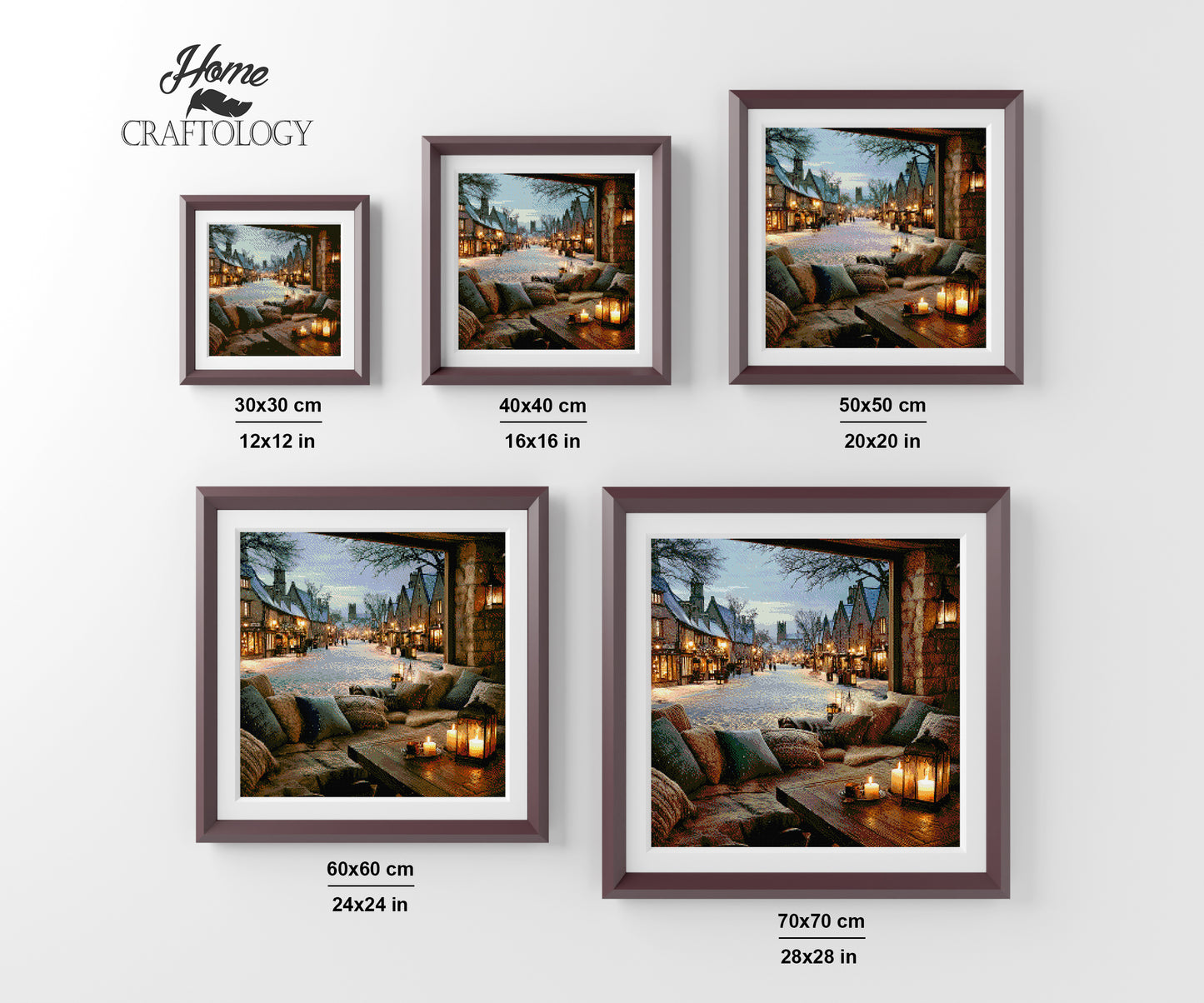 Snowy Village View - Exclusive Premium Diamond Painting Kit