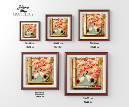 Cherry Blossoms and Cranes - Time Limited Exclusive Diamond Painting Kit