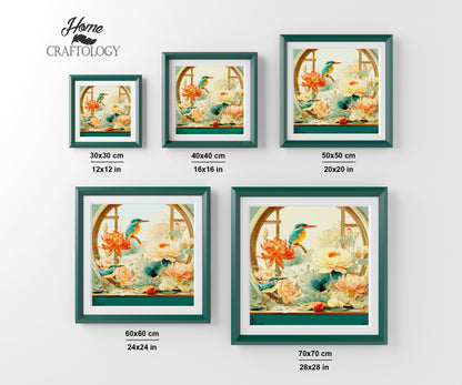 Kingfisher’s Lotus Haven - Time Limited Exclusive Diamond Painting Kit