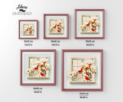 Magnolias in Bloom with Red Cardinals - Time Limited Exclusive Diamond Painting Kit