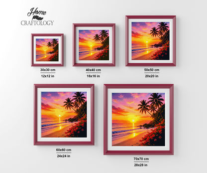 Golden Palm Sunset - Time Limited Exclusive Diamond Painting Kit
