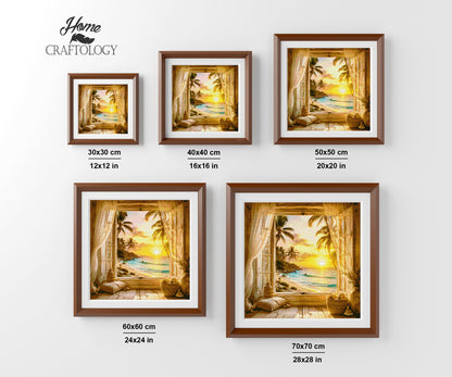 Seaside Curtain Escape - Time Limited Exclusive Diamond Painting Kit