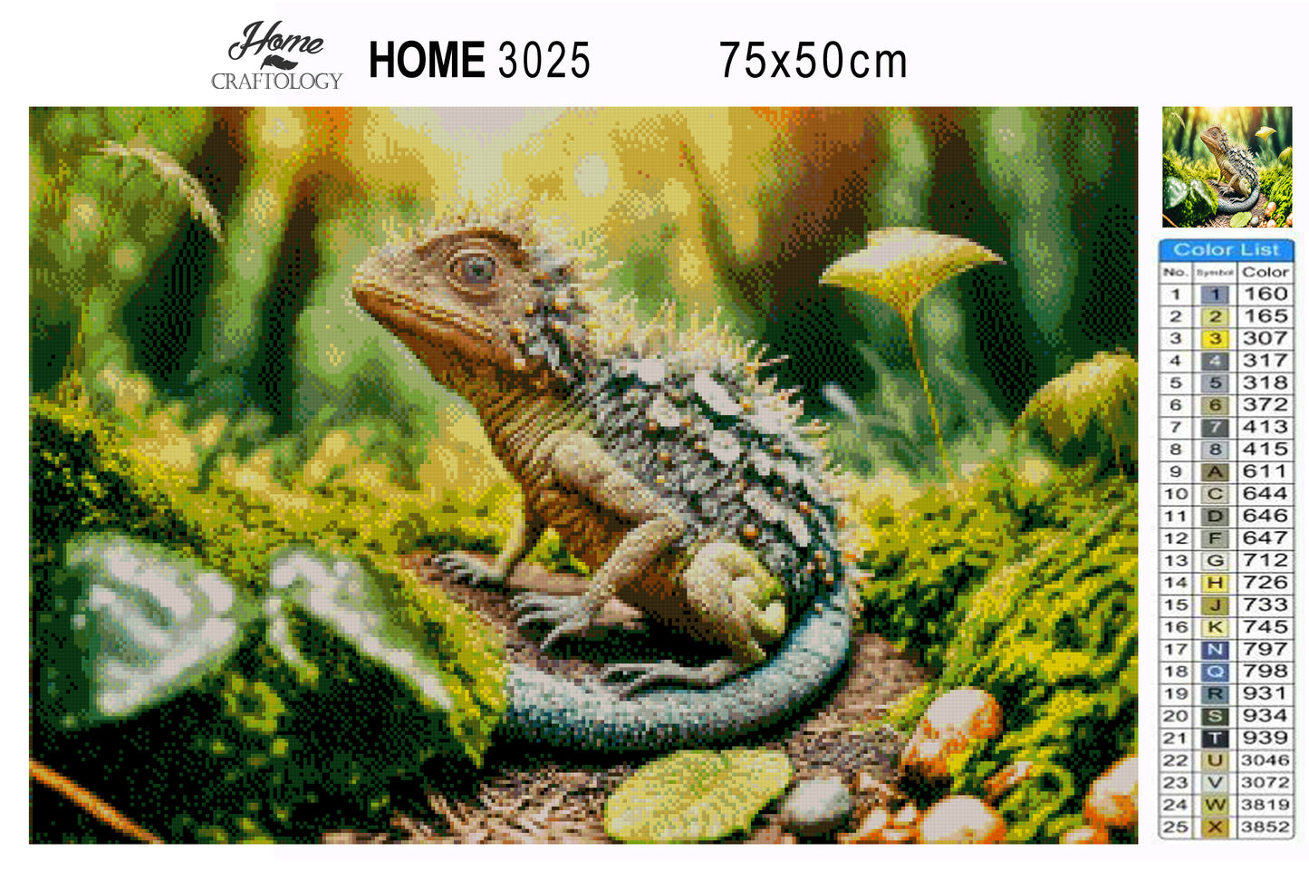 Spikey Lizard - Premium Diamond Painting Kit