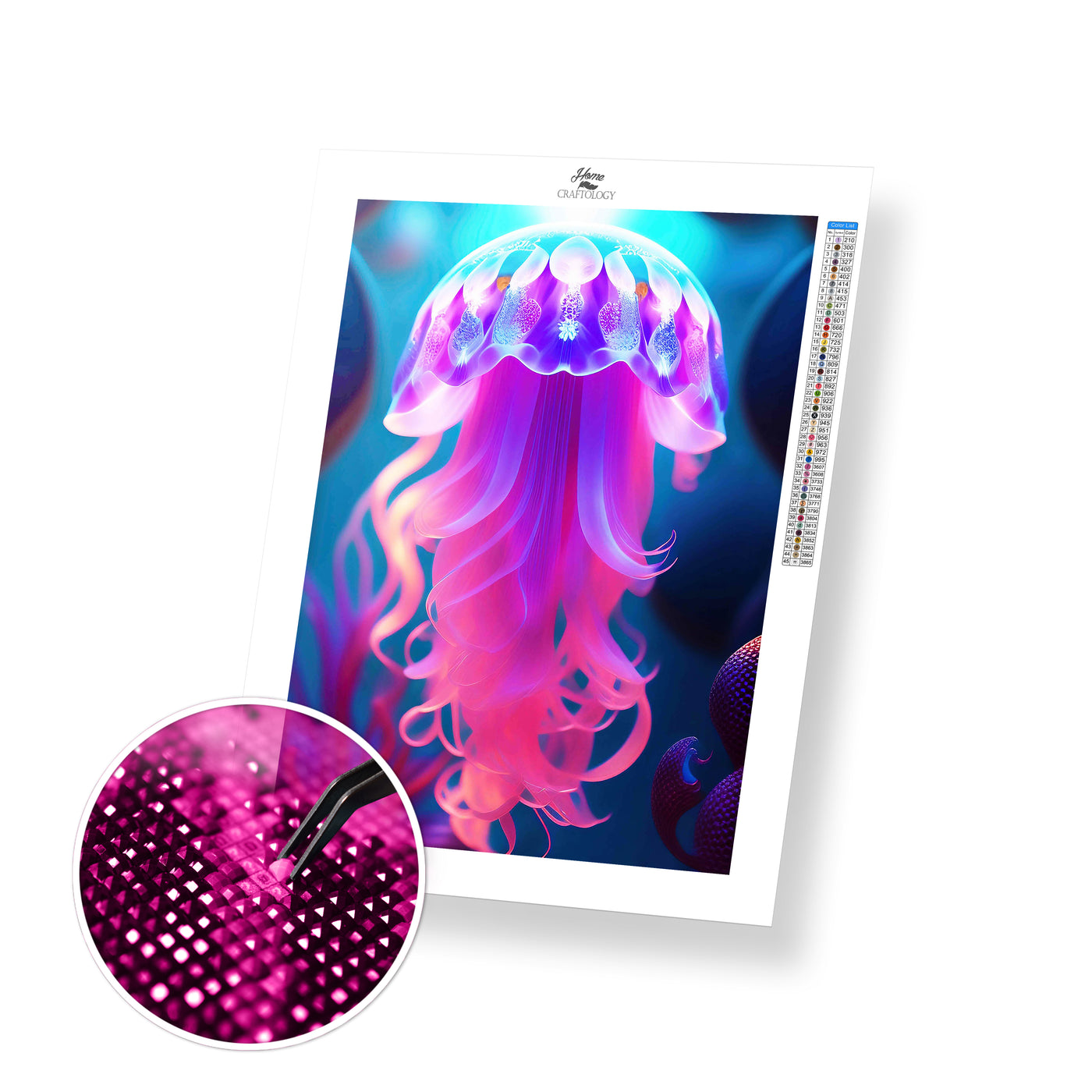 Pretty Jellyfish - Premium Diamond Painting Kit