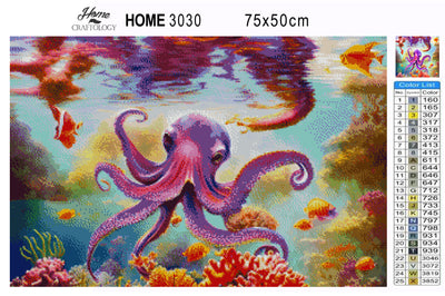 Purple Octopus - Premium Diamond Painting Kit