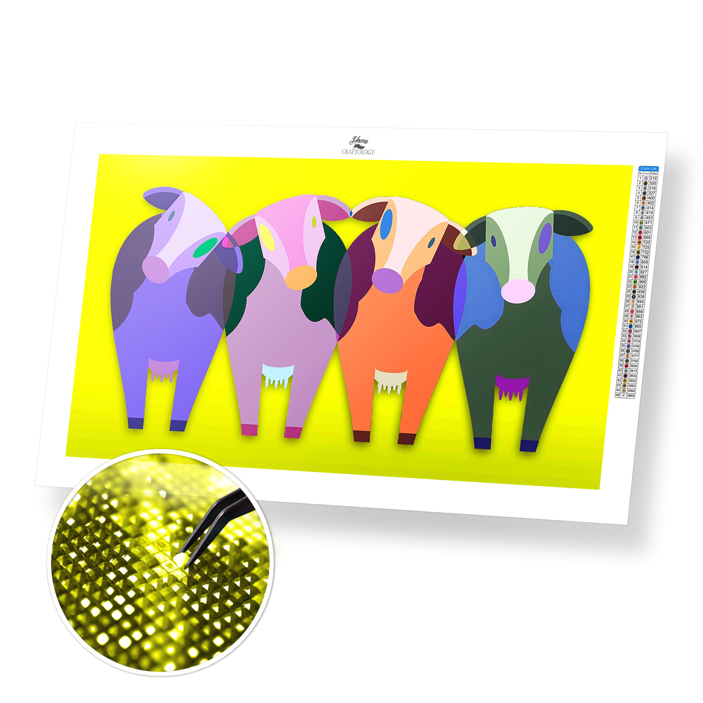 Colorful Cows - Premium Diamond Painting Kit