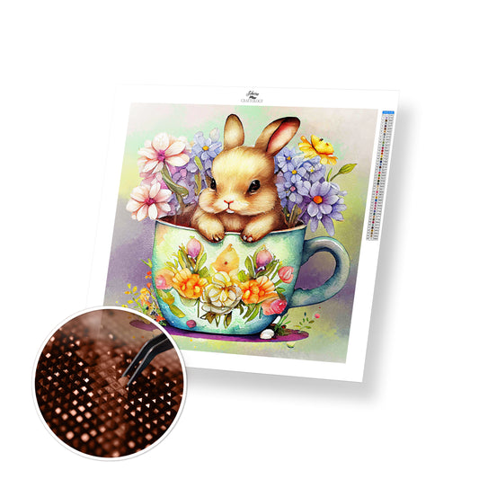 Rabbit in a Cup - Premium Diamond Painting Kit