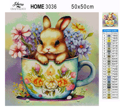 Rabbit in a Cup - Premium Diamond Painting Kit