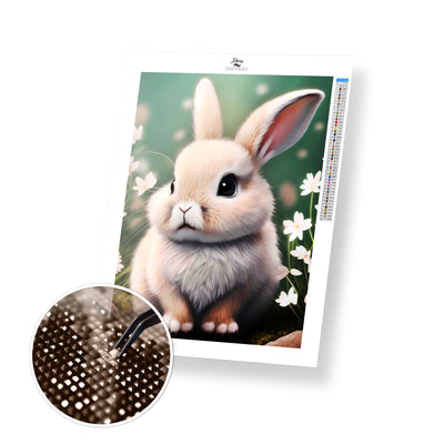 White and Brown Rabbit - Premium Diamond Painting Kit
